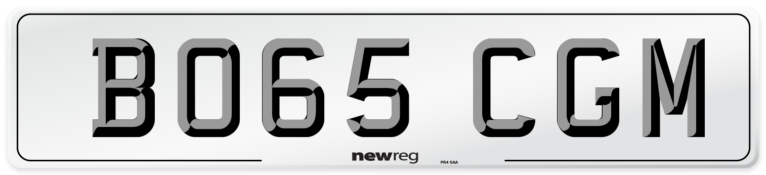BO65 CGM Number Plate from New Reg
